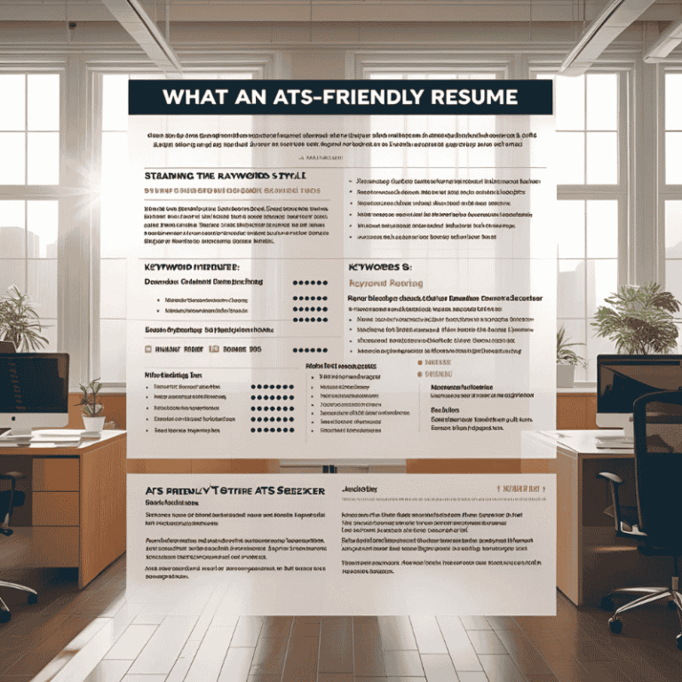 Illustration of a professional resume passing through an applicant tracking system (ATS) filter